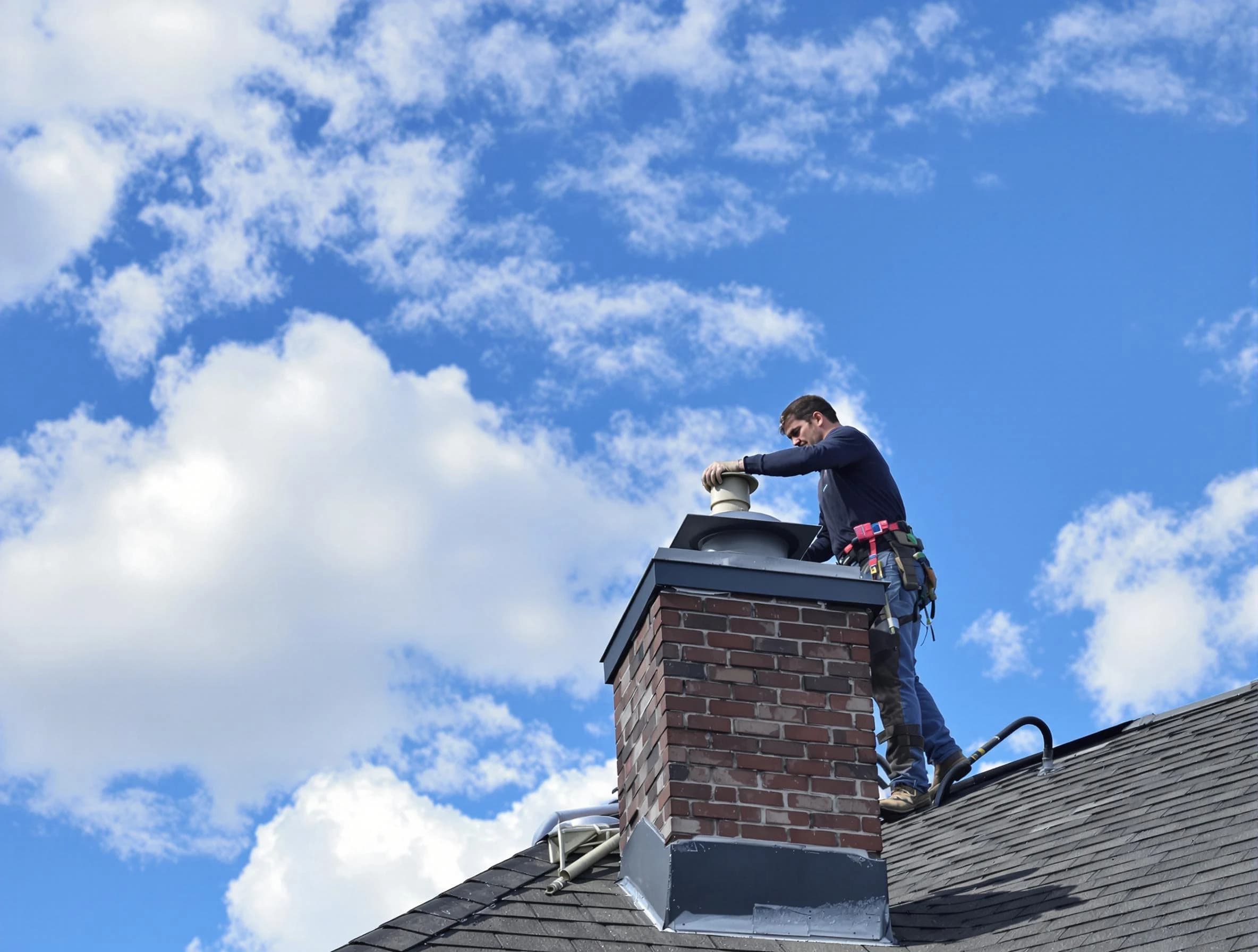 Fruit Heights Chimney Sweep installing a sturdy chimney cap in Fruit Heights, UT