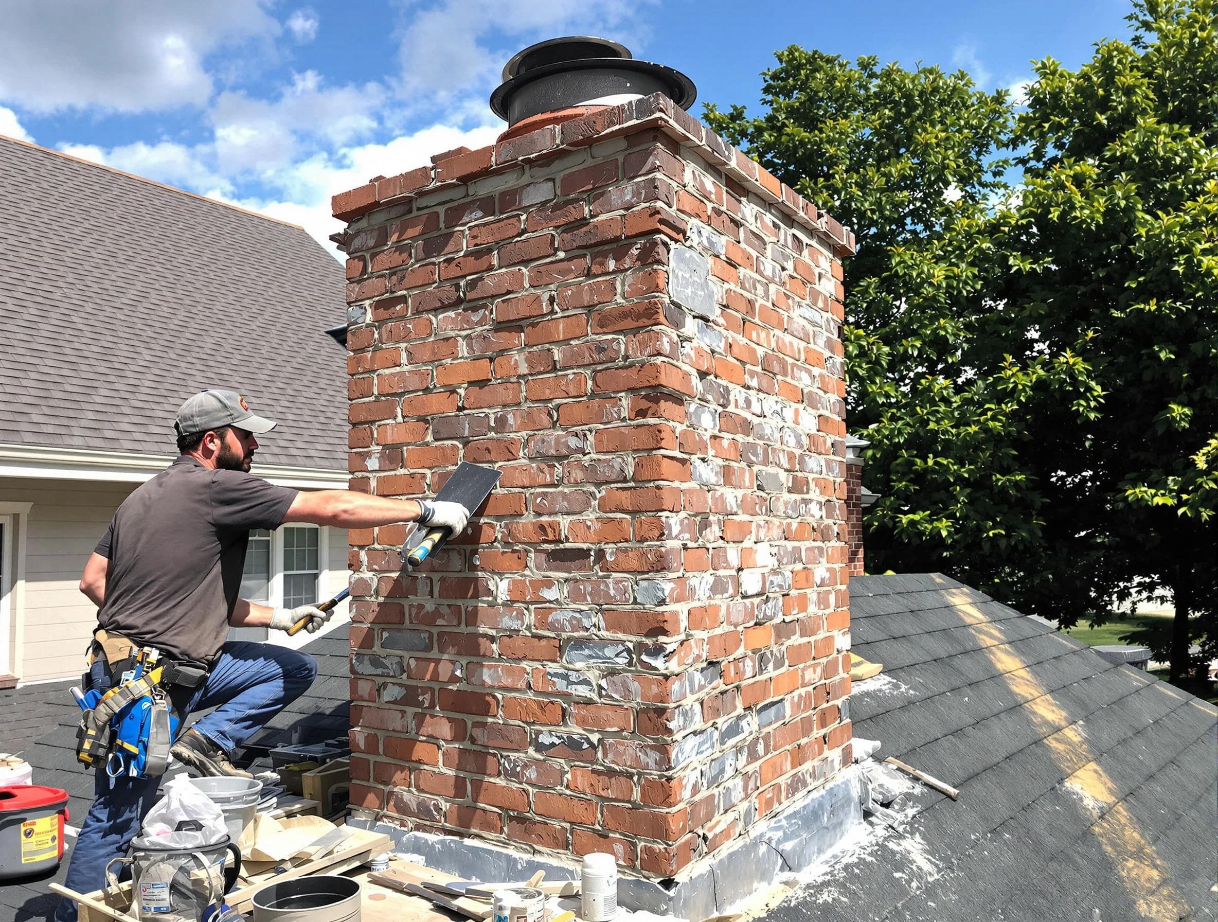 Completed chimney rebuild by Fruit Heights Chimney Sweep in Fruit Heights, UT