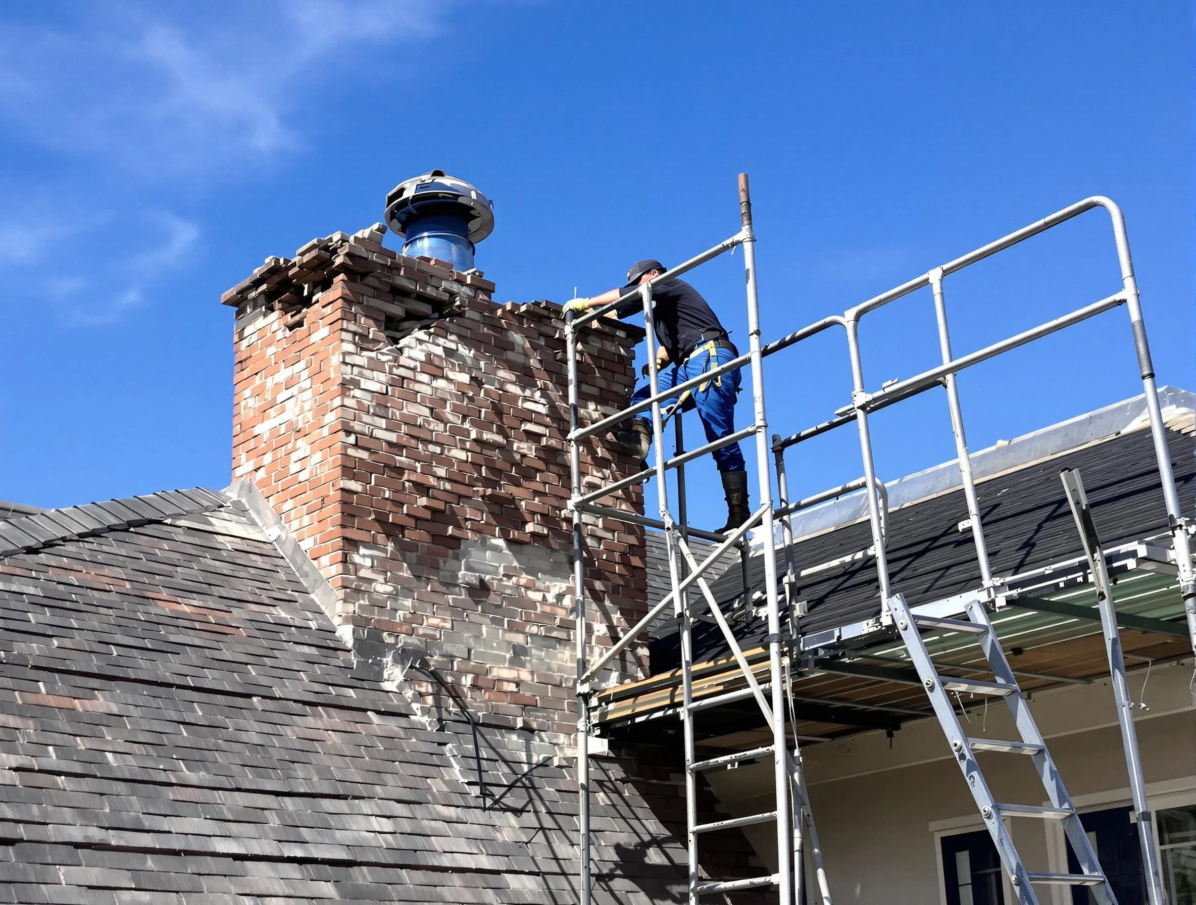 Rebuilding a chimney structure by Fruit Heights Chimney Sweep in Fruit Heights, UT