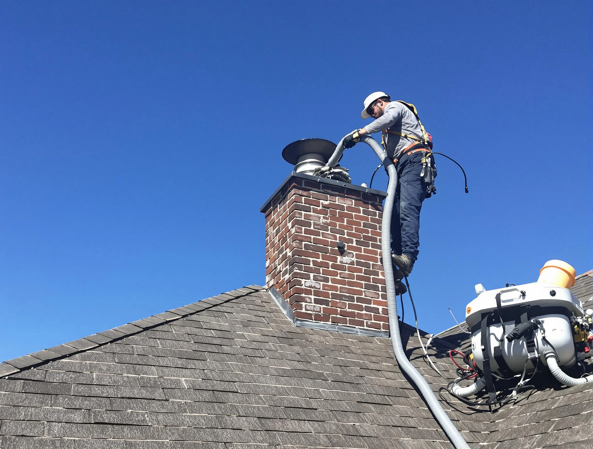 Dedicated Fruit Heights Chimney Sweep team member cleaning a chimney in Fruit Heights, UT