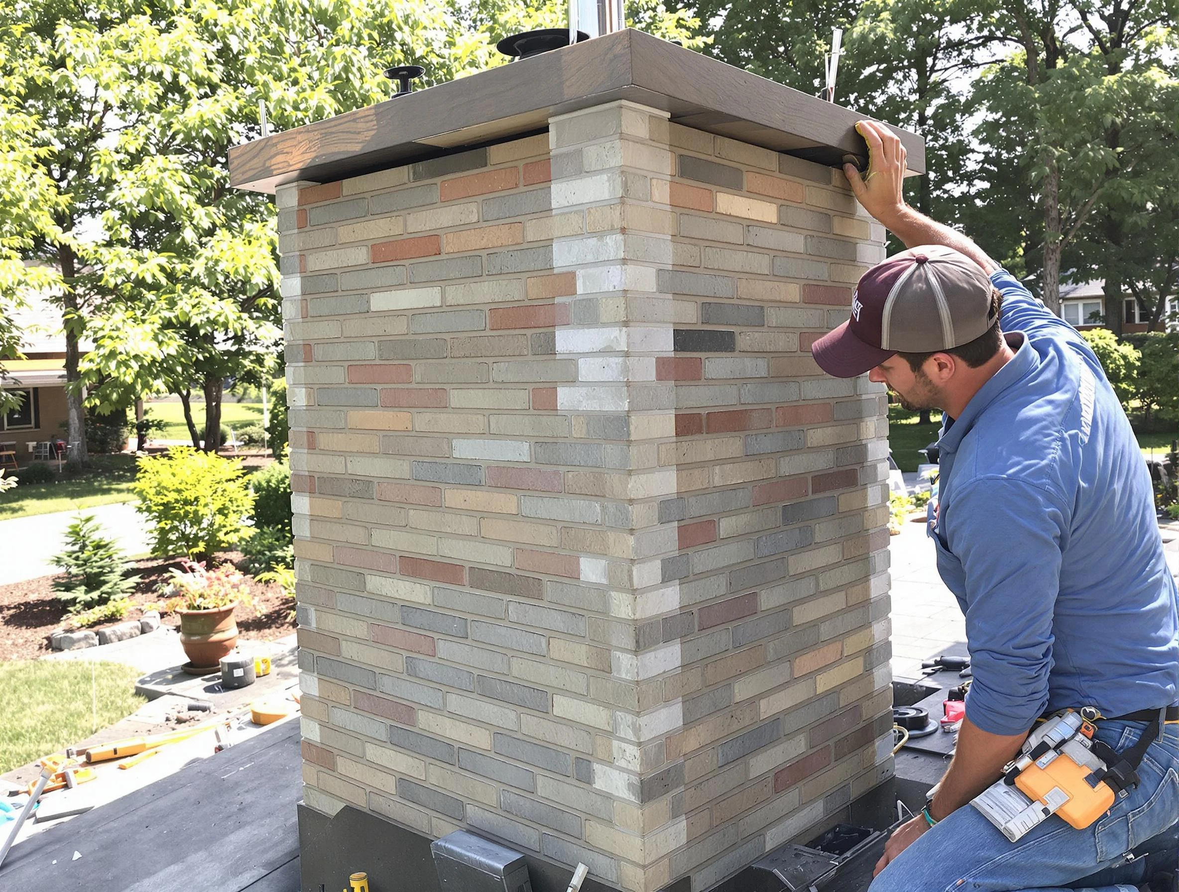 Fruit Heights Chimney Sweep completing a modern chimney remodel in Fruit Heights, UT