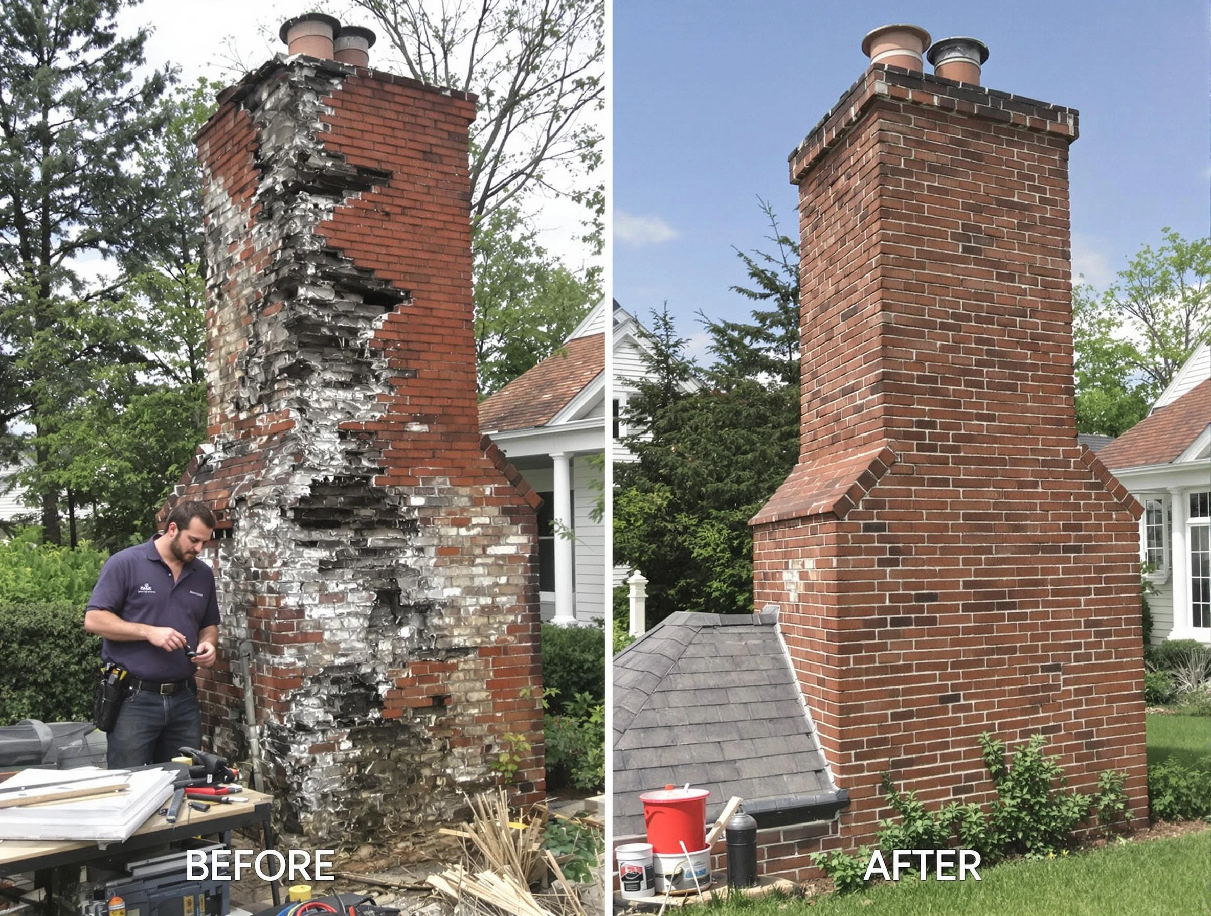 Fruit Heights Chimney Sweep performing a full chimney restoration in Fruit Heights, UT